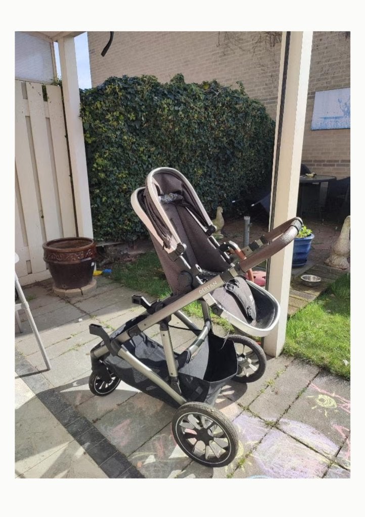 Deryan Duo kinderwagen inclusief wieg, maxicosi en 2e zitje, Gebruikt, Combiwagen, Verstelbare duwstang, Ophalen