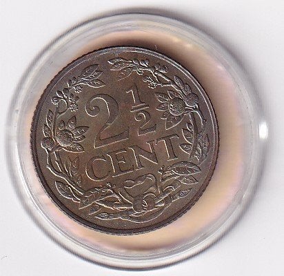 2 1/2 Cent 1941 ruim Prachtig met diverse muntkleuren, Verzenden, Koningin Wilhelmina, Overige waardes, Losse munt
