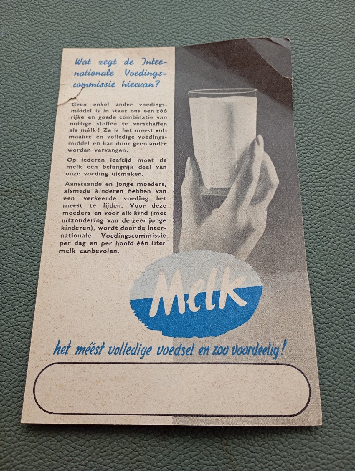 vintage Melk soep Folder 60 ger jaren, Verzenden, Overige typen