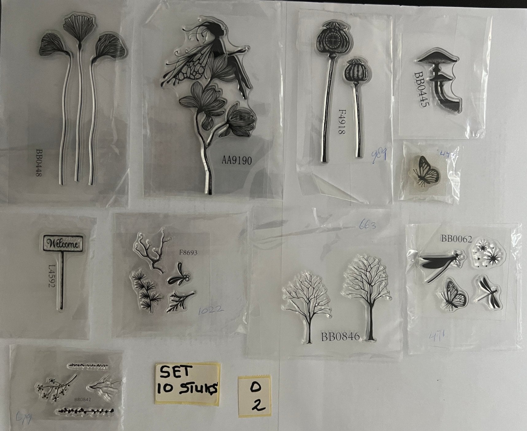 Set van 10 stempels met Lavinia afbeeldingen Nieuw, Ophalen, Nieuw, Clearstamp