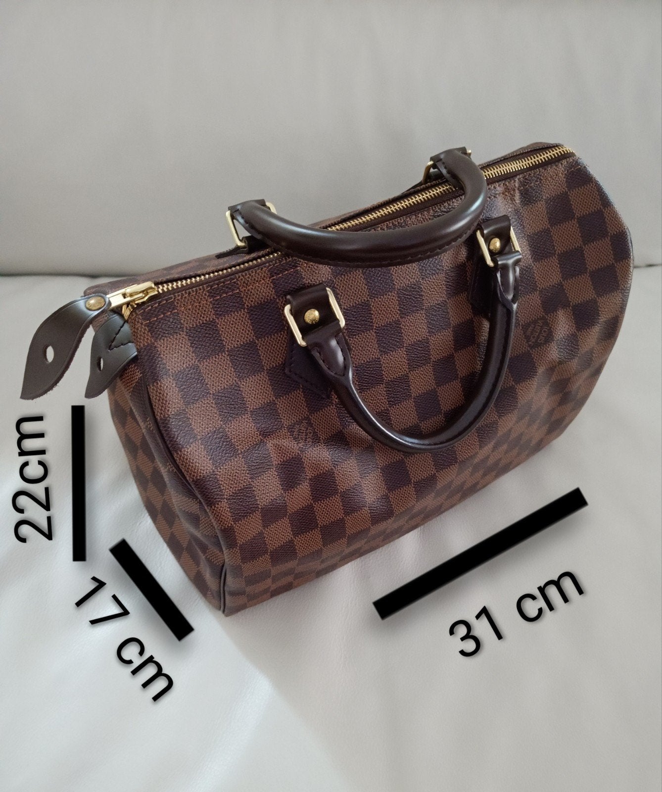 Mooie tas met leren voering., 30 cm of meer, Bruin, Verzenden, Minder dan 40 cm