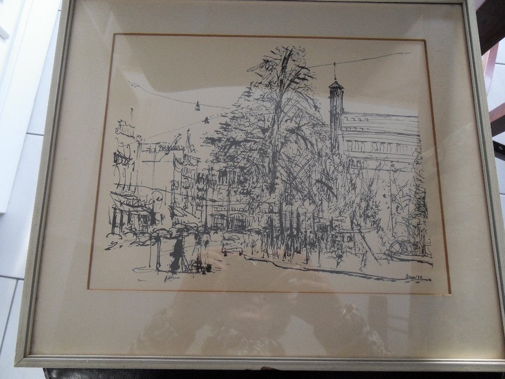 BROER 1956 Inkttekening of pen tekening, Kunsth. Jan Dekker, Ophalen of Verzenden
