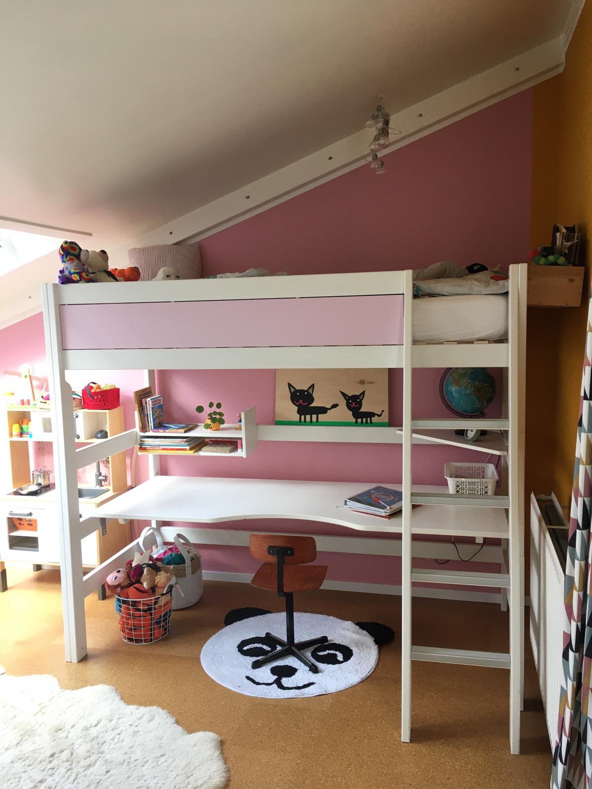 Lifetime hoogslaper met groot bureau, Ophalen, Eenpersoons, Zo goed als nieuw, 90 cm