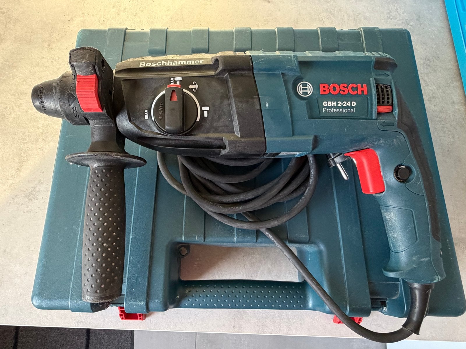 Bosch GBH 2-24 D Boorhamer - Blauw, Ophalen, Boor- en/of Breekhamer, Klopboormechanisme, Gebruikt