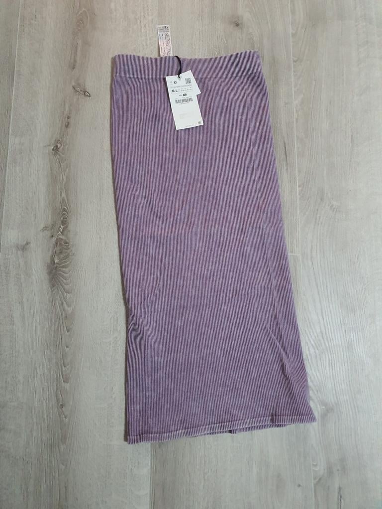 Lila geribbelde rok Zara M-L, Ophalen of Verzenden