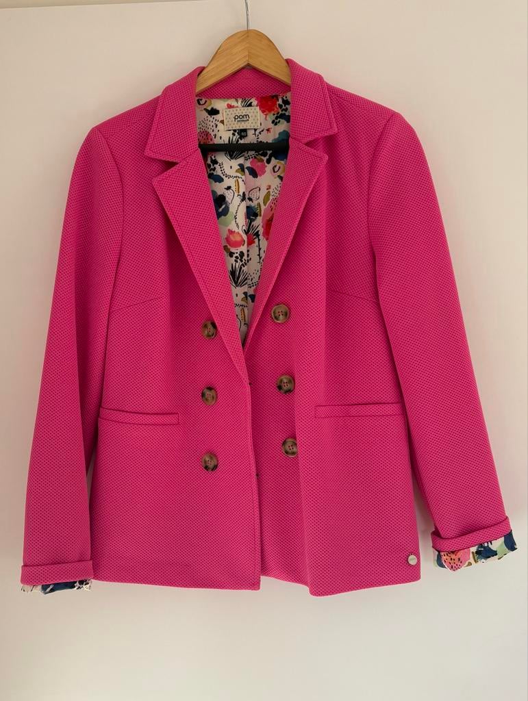 Roze blazer van POM AMSTERDAM, Kleding | Dames, Jasjes, Kostuums en Pakken, Zo goed als nieuw, Jasje, Maat 38/40 (M), Roze, Ophalen of Verzenden