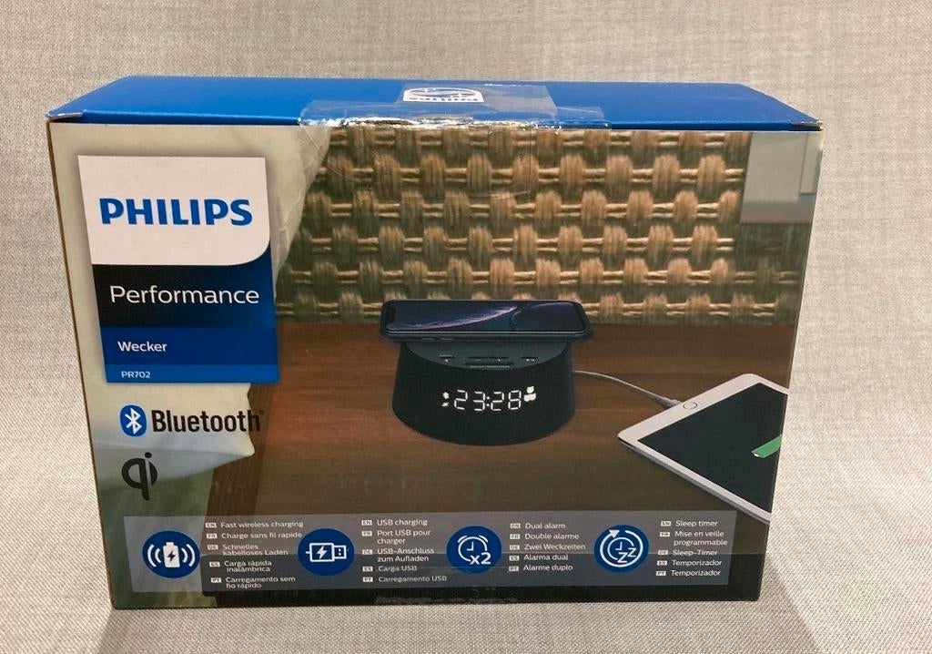 Philips Performance Wecker PR702 met Draadloos Opladen, Ophalen of Verzenden