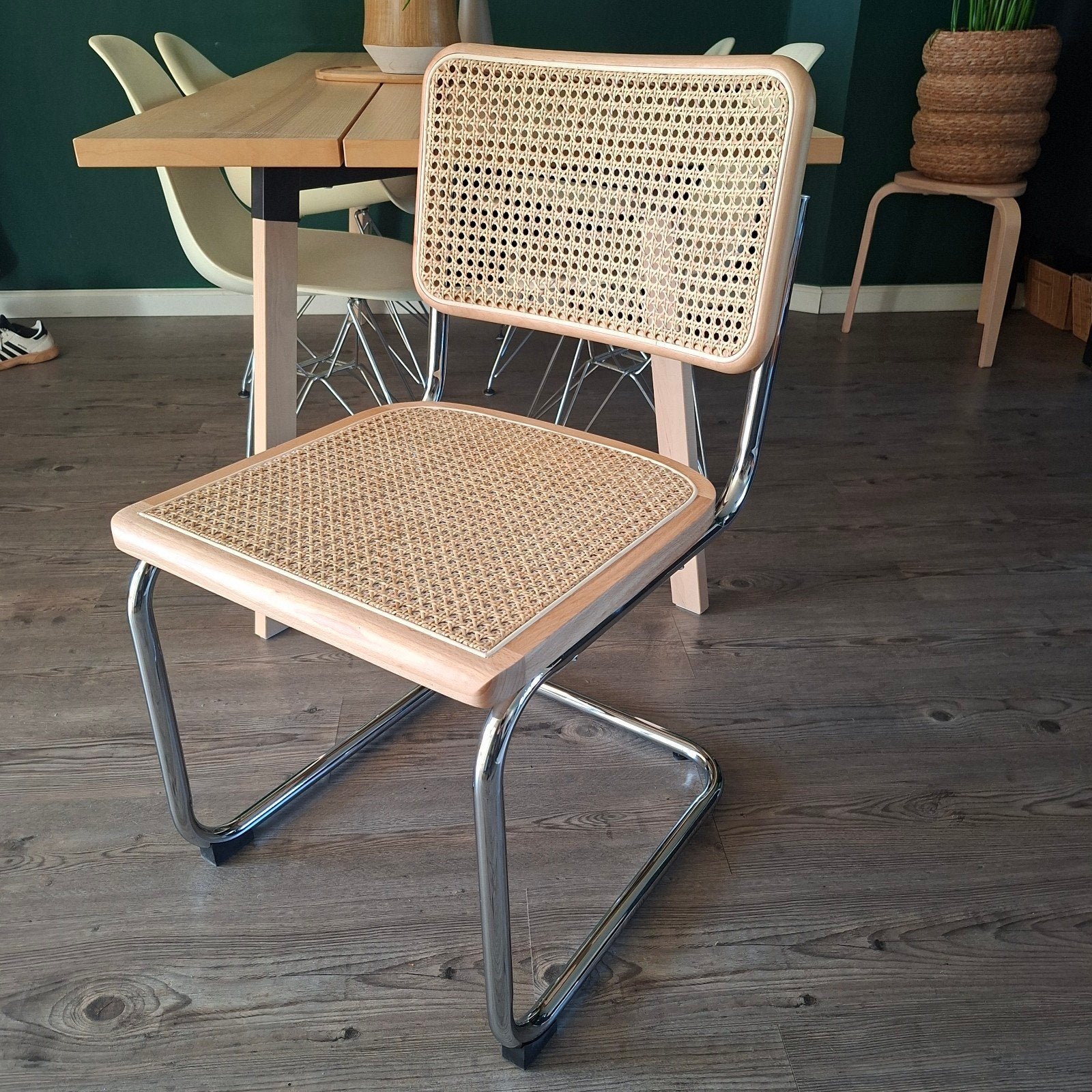 8x Thonet stijl Cesca Breuer Bauhaus buisframe stoel beuken