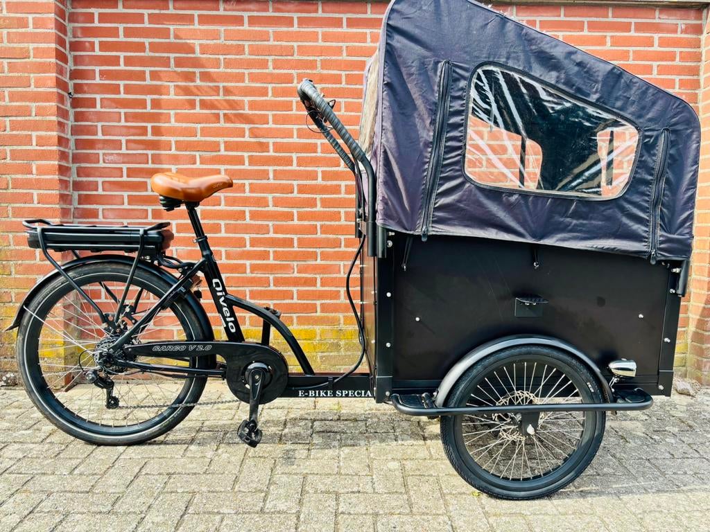 Bakfiets van het merk Qivelo, Ophalen of Verzenden, Zo goed als nieuw, 4 kinderen of meer, Huif