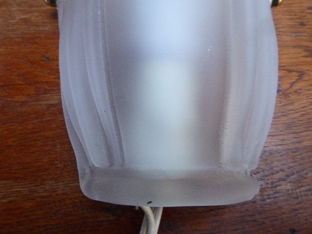 2 vintage persglazen wandlampjes, schelp, Ophalen of Verzenden