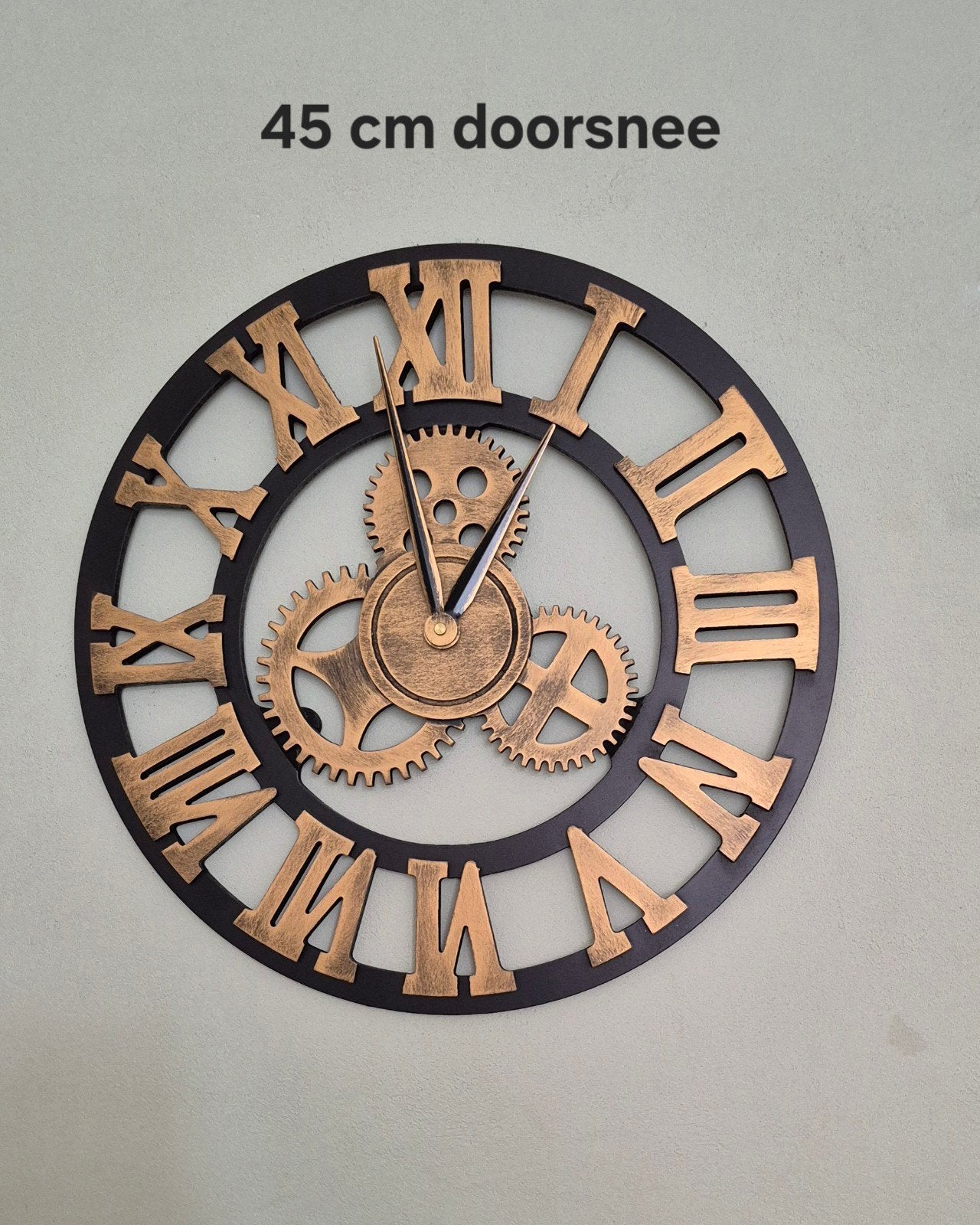 Grote Industriële Wandklok - 45 cm Doorsnee, Huis en Inrichting, Ophalen of Verzenden, Nieuw, Analoog, Wandklok