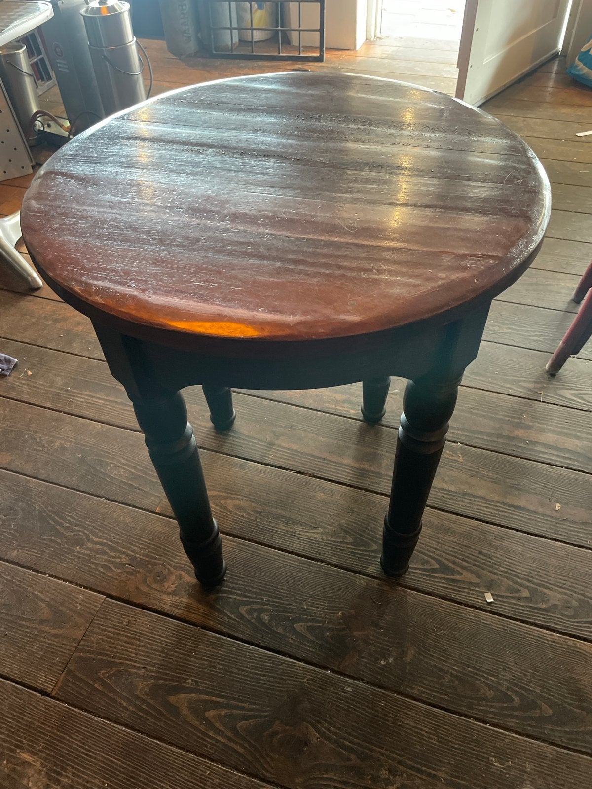Vintage houten ronde tafel - perfect voor kleine ruimtes, Ophalen