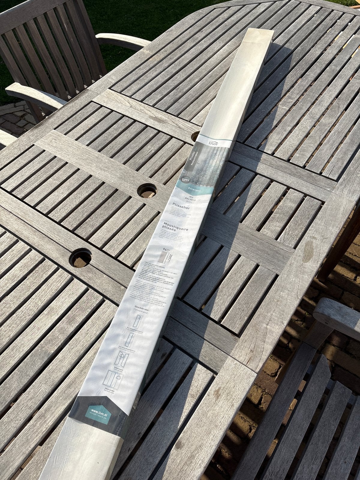 Nieuwe Livn Plissé Hordeur Wit RAL 9010 (max 96x209 cm), Ophalen, 80 tot 100 cm, Hordeur, Nieuw