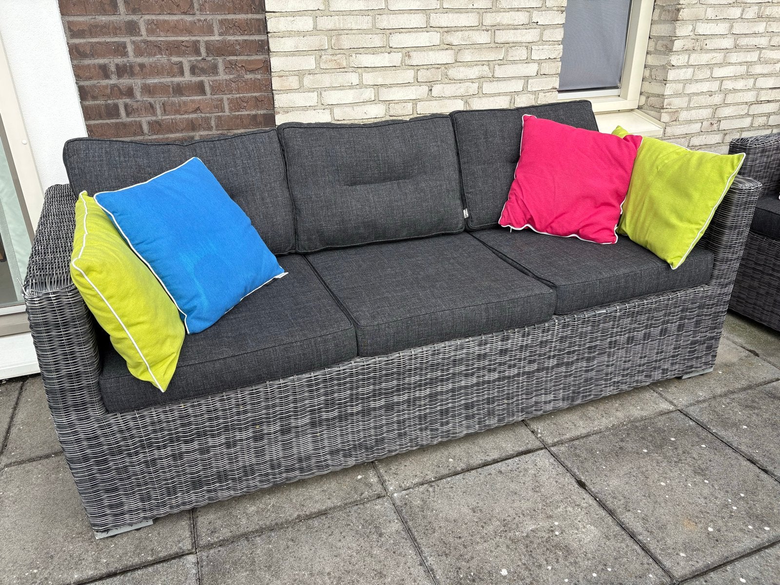 Hartman loungeset met 3-zits bank, 2 fauteuils en hocker, Tuin en Terras, Ophalen, 5 zitplaatsen, Loungeset, Wicker