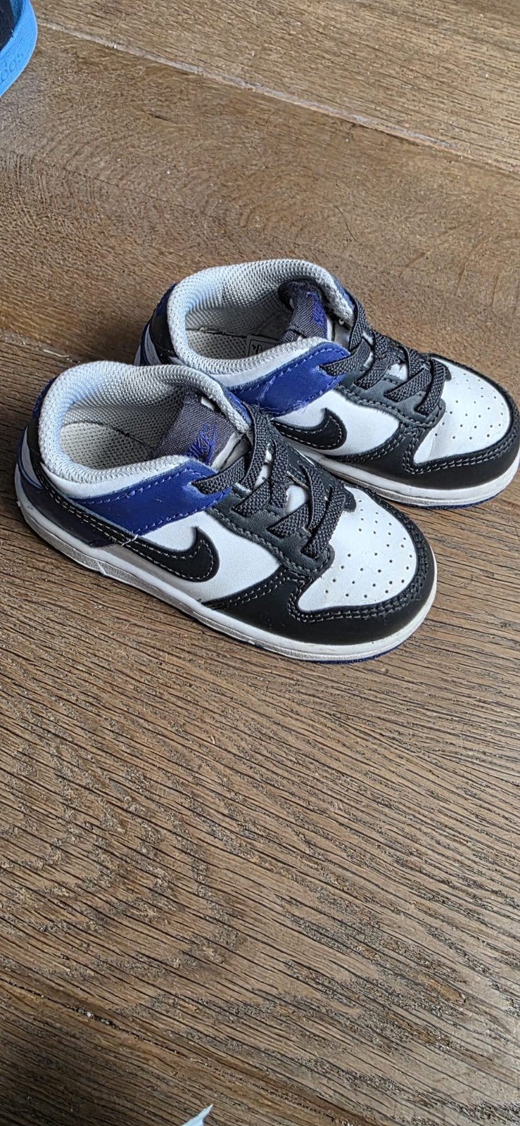 Nike Dunk Low baby sneakers - Blauw/Zwart/Wit maat 25, Ophalen of Verzenden, Gebruikt, Nike, Jongetje of Meisje