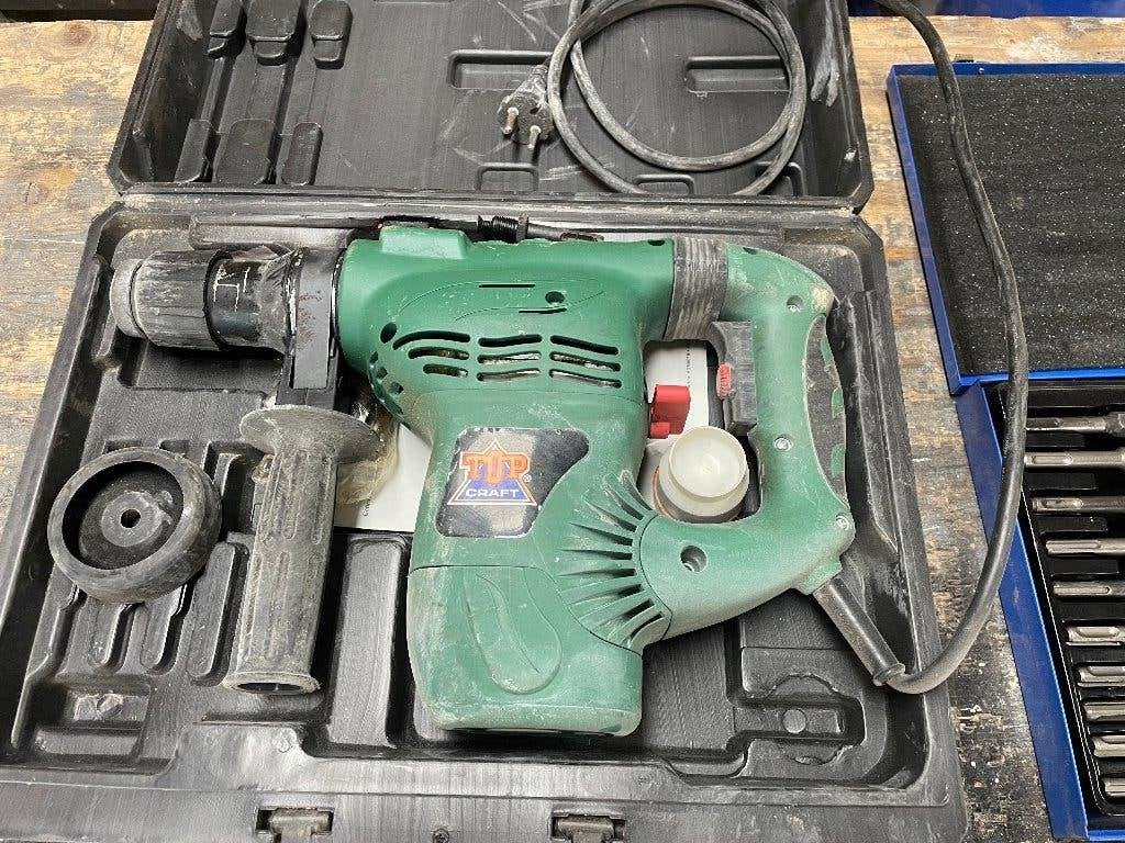 Topcraft Pneumatische boorhamer. Met hak- en boren- set, Ophalen, Boor- en/of Breekhamer, Klopboormechanisme, Gebruikt