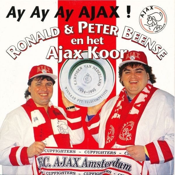 RONALD + PETER BEENSE CD SINGLE AY AY AY AJAX + KOOR, Ophalen of Verzenden, Zo goed als nieuw, Pop