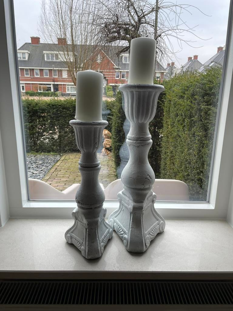 PTMD kandelaren, Huis en Inrichting, Woonaccessoires | Kandelaars en Kaarsen, Overige materialen, Gebruikt, 50 tot 75 cm, Wit