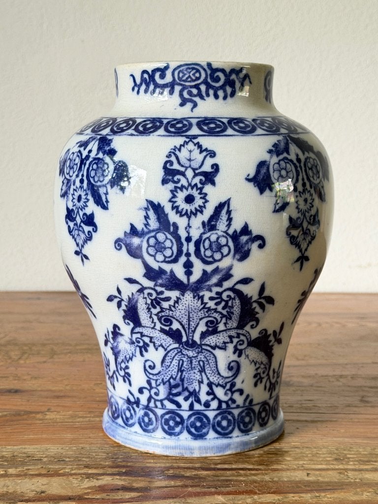Vaas / bloemenvaas - Petrus Regout Maastricht - Delfts Blauw, Ophalen of Verzenden
