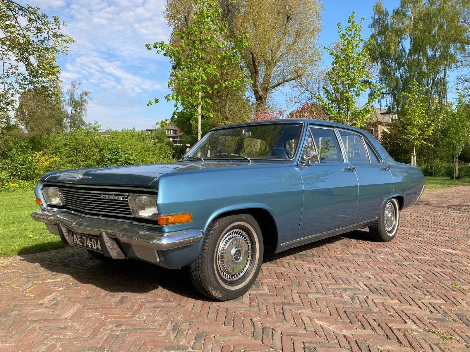 Compleet gerestaureerde Opel kapitein 1966 rvs uitlaat, Auto's, Oldtimers, Achterwielaandrijving, 150 pk, Blauw, Leder