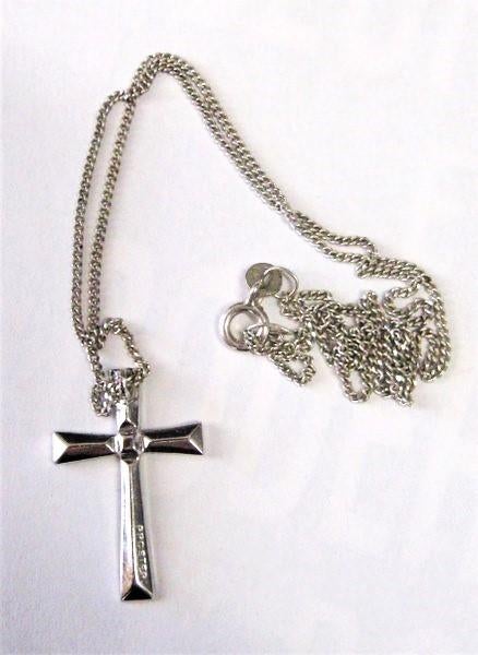Prachtig Sterling zilveren kruisje hangertje en ketting (20), Sieraden, Tassen en Uiterlijk, Kettinghangers, Ophalen, Zo goed als nieuw