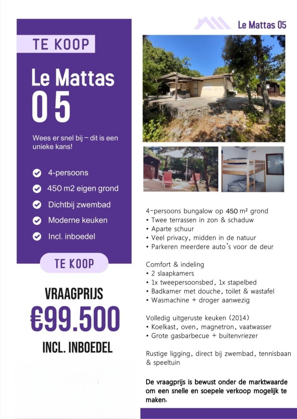 Te koop 4 persoons bungalow in Ardeche, Frankrijk, Ardèche of Auvergne, 2 slaapkamers, In bergen of heuvels, Wasmachine