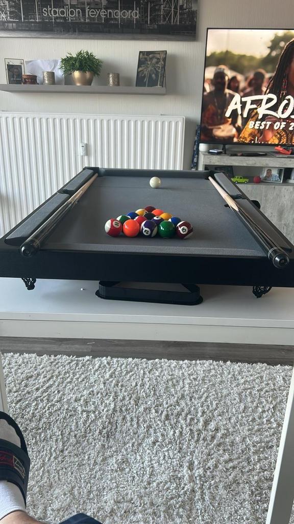Tafelmaat pooltafel 118x64cm, 1 keer bespeeld, Sport en Fitness, Biljarten en Poolen, Ophalen, Zo goed als nieuw