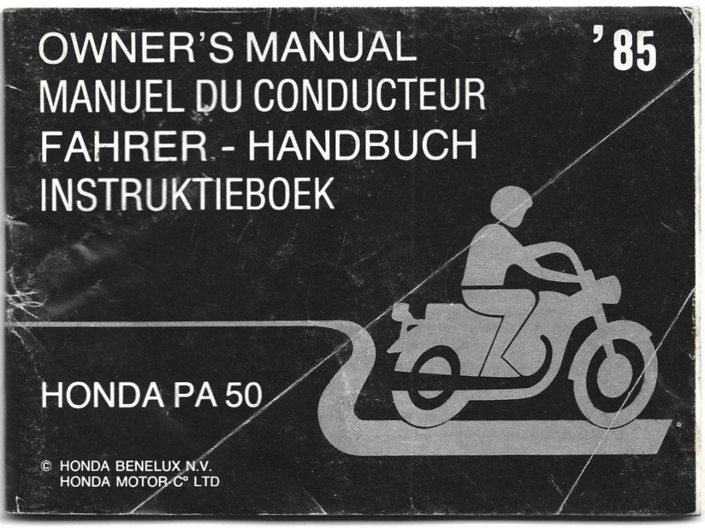 Honda PA50 handleiding bromfiets 1985 (1864z), Fietsen en Brommers, Verzenden, Gebruikt