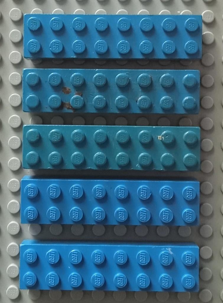 3007 (4) blue 5x Brick 2 x 8 Patend Pending, Ophalen of Verzenden, Gebruikt