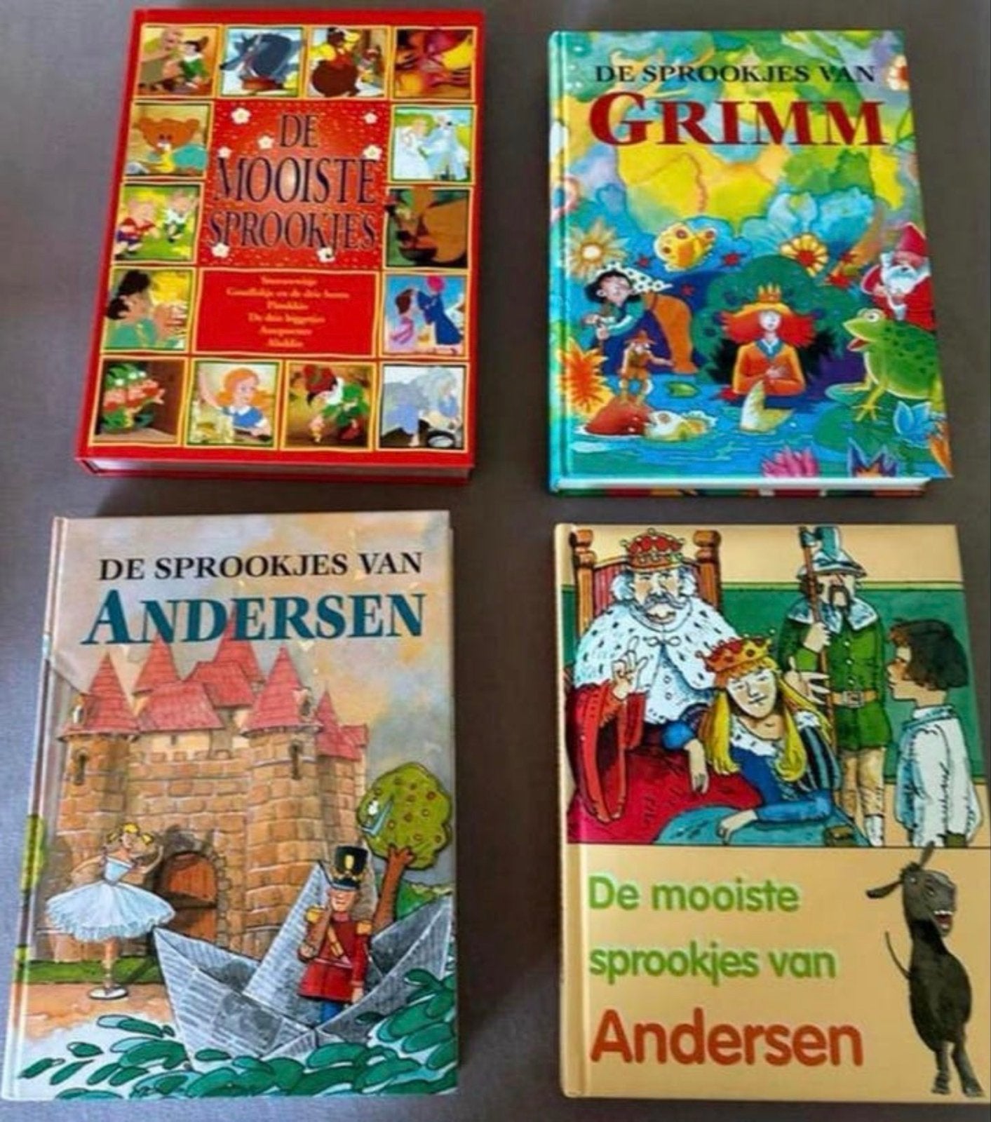 4 Sprookjesboeken: Grimm, Andersen & De Mooiste Sprookjes, Ophalen of Verzenden, Zo goed als nieuw