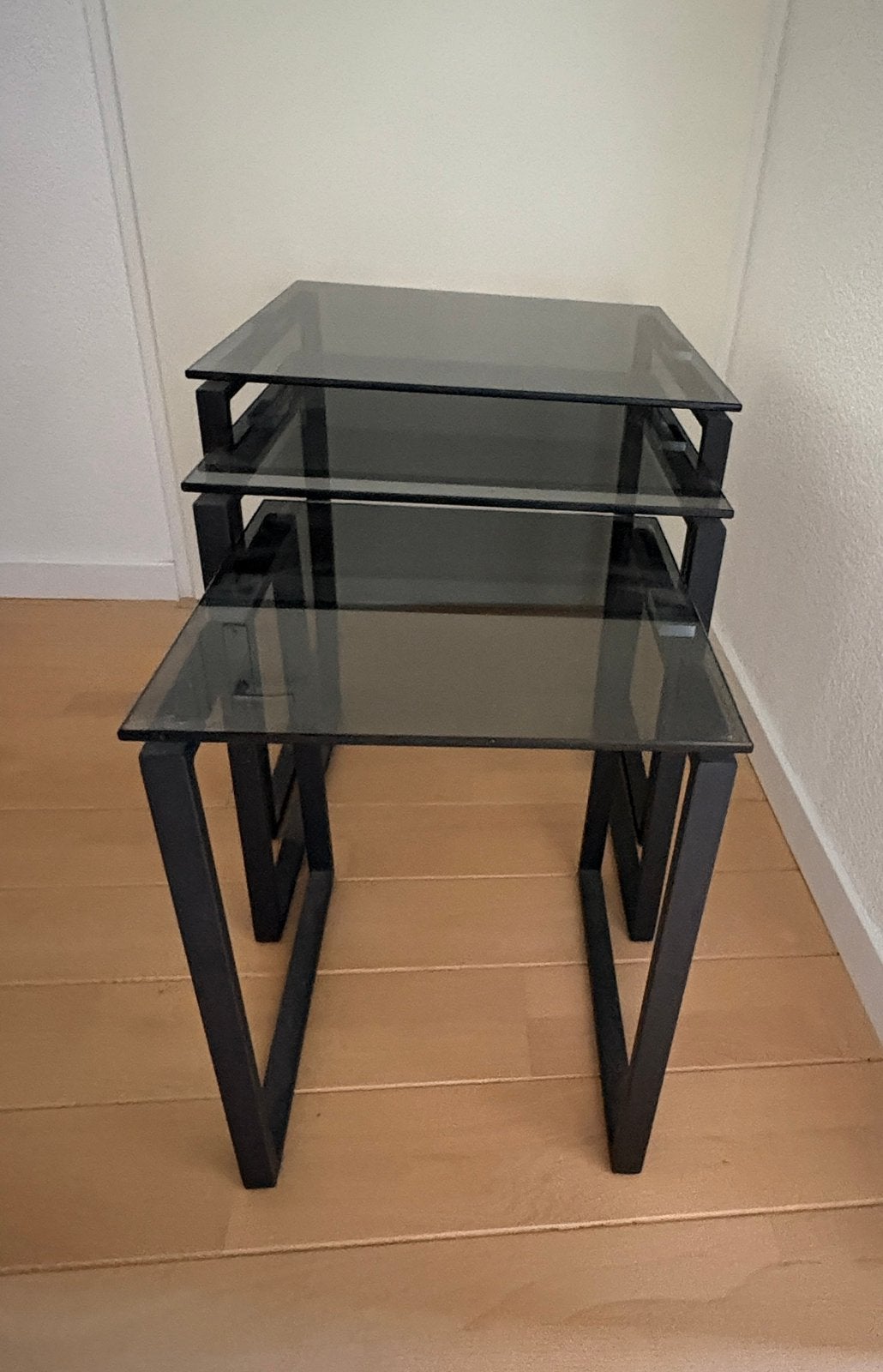 3 glazen sallontafels, Ophalen, 50 – 75, Minder dan 50 cm, Vierkant