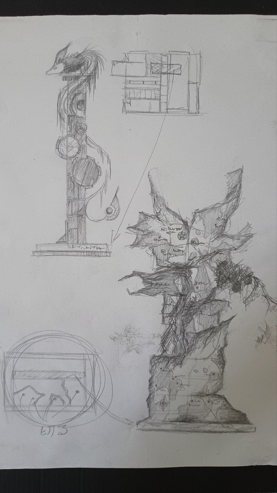 Ontwerpschets – toegeschreven aan Aart van den IJssel, Ophalen of Verzenden, Schilderij, Potloodtekening, Handgemaakt