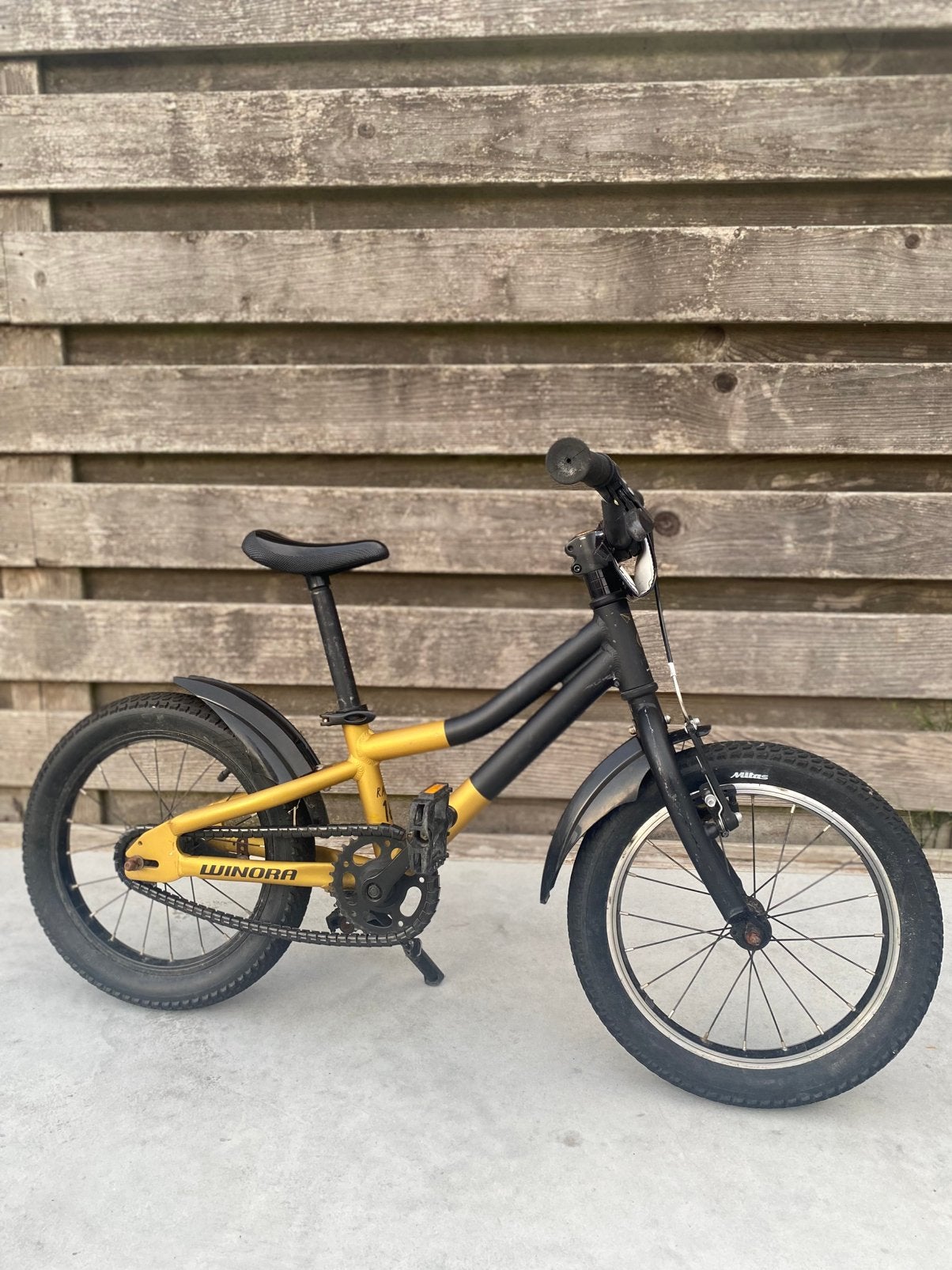 Kinderfiets Winora Rage 16 ATB gold/black chalk matt, Ophalen, Terugtraprem, Winora, 16 tot 20 inch