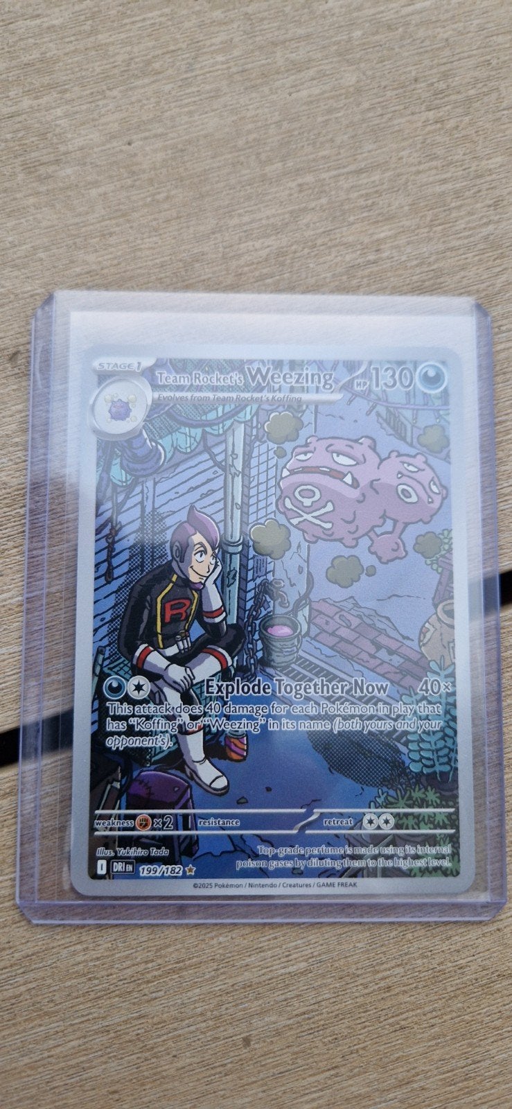 Team Rocket's Weezing 199/182 Pokemon Kaart, Ophalen of Verzenden, Zo goed als nieuw, Losse kaart