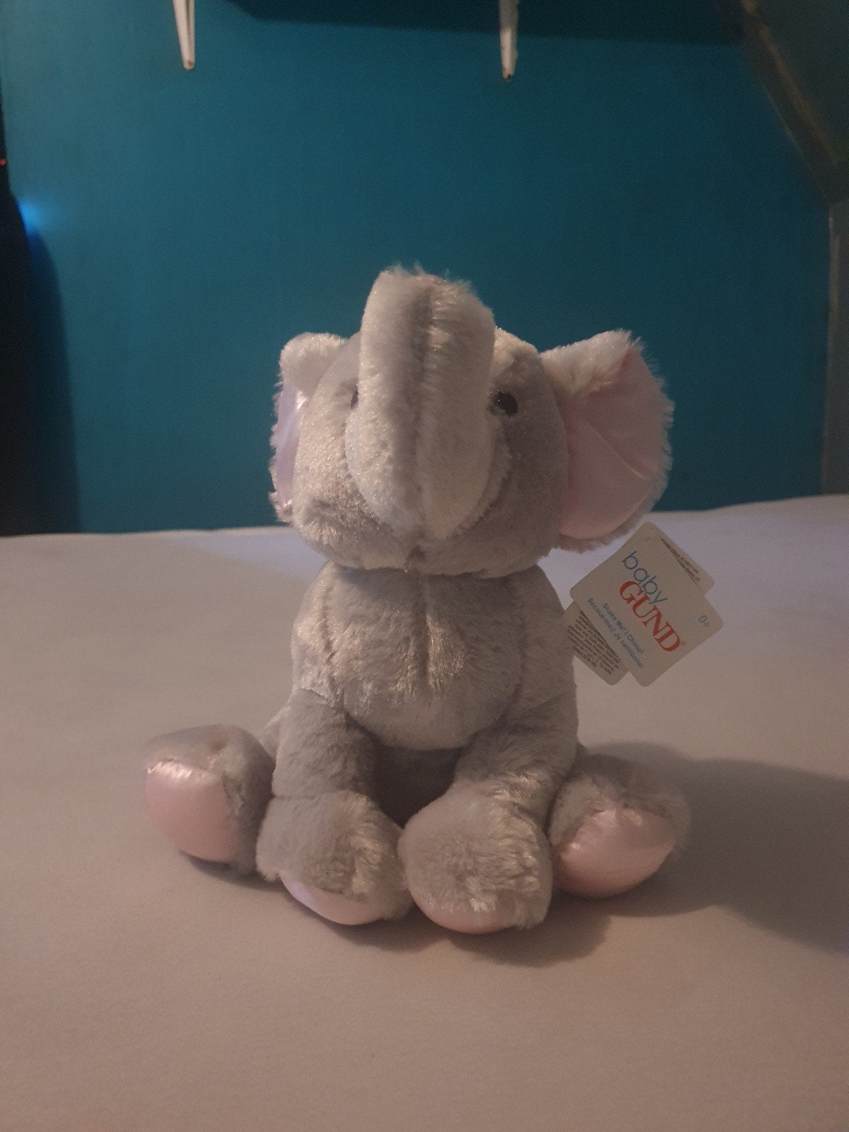 Schattige grijze olifant knuffel met roze details, Ophalen, Overige merken, Overige karakters, Grijs