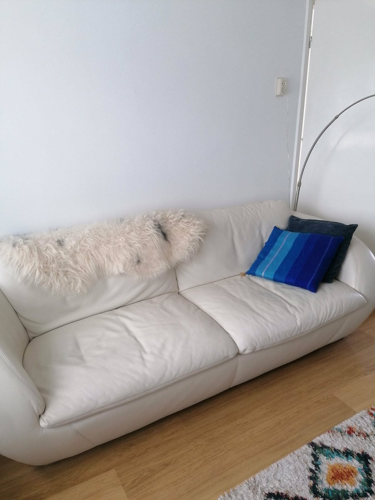 Design leren bank 230x120cm, Ophalen, Zo goed als nieuw, 75 tot 100 cm, Leer