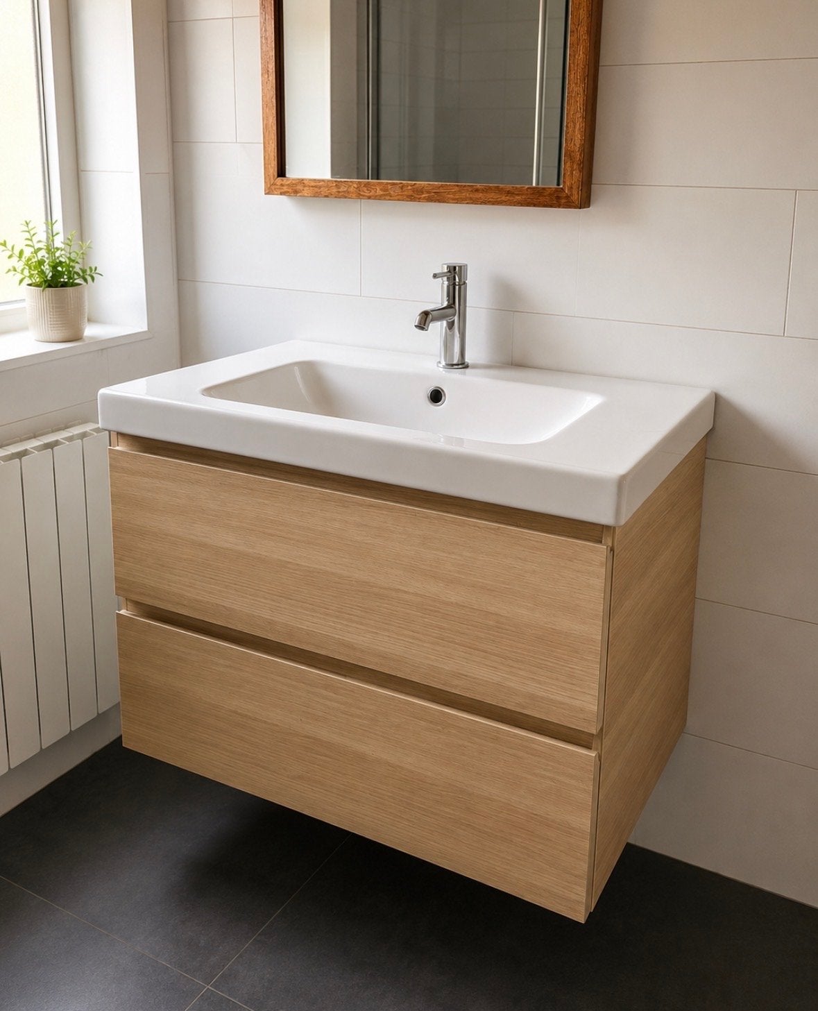 Badkamermeubel met wastafel en kraan - 82x50x65 cm, Gebruikt, Minder dan 100 cm, Wastafelkast, 50 tot 75 cm