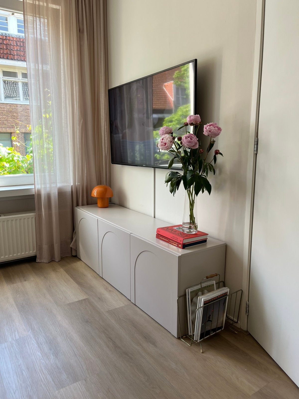 TV meubel, Ophalen, 100 tot 150 cm, Zo goed als nieuw, Minder dan 100 cm
