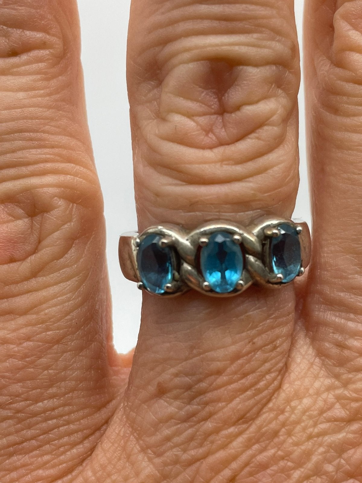 E972 Prachtige zilveren ring topaas maat 17, Ophalen of Verzenden, X, Met edelsteen, Dame