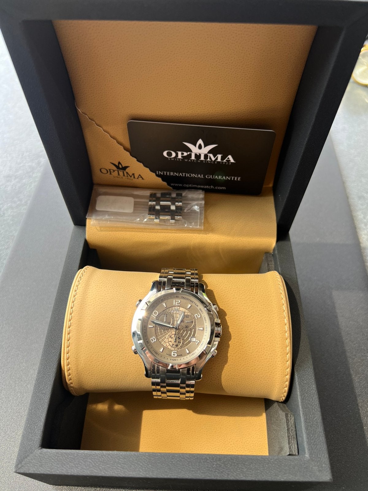 Optima Swiss Made Chronograph OSC301-SS-2, Overige merken, Staal, Staal, Polshorloge
