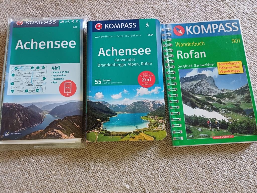 Achensee reisgidsen van Kompass. 3 reisgidsen. Rofan en Karw, Ophalen of Verzenden, Zo goed als nieuw, Europa, Reisgids of -boek