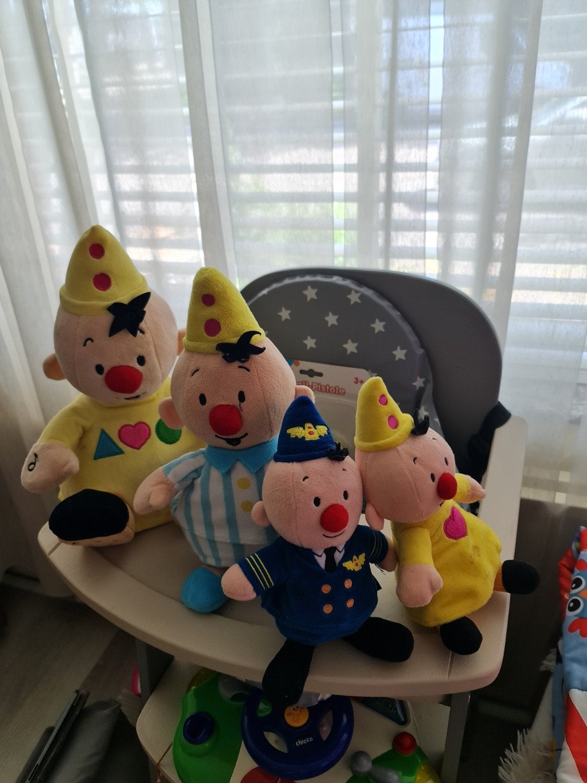 Leuke set van 4 Pipo de Clown knuffels, Overige karakters, Overige typen, Ophalen of Verzenden, Zo goed als nieuw