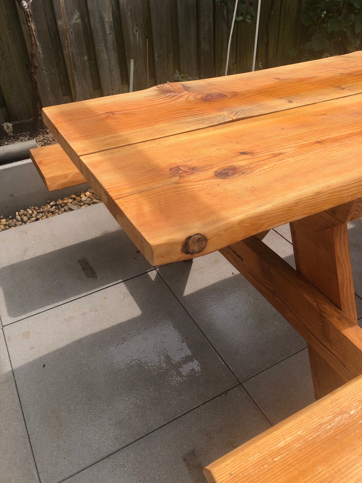 Massieve Douglas Houten Tuintafel - 2,5m x 1,60m, Ophalen, Zo goed als nieuw, Hout