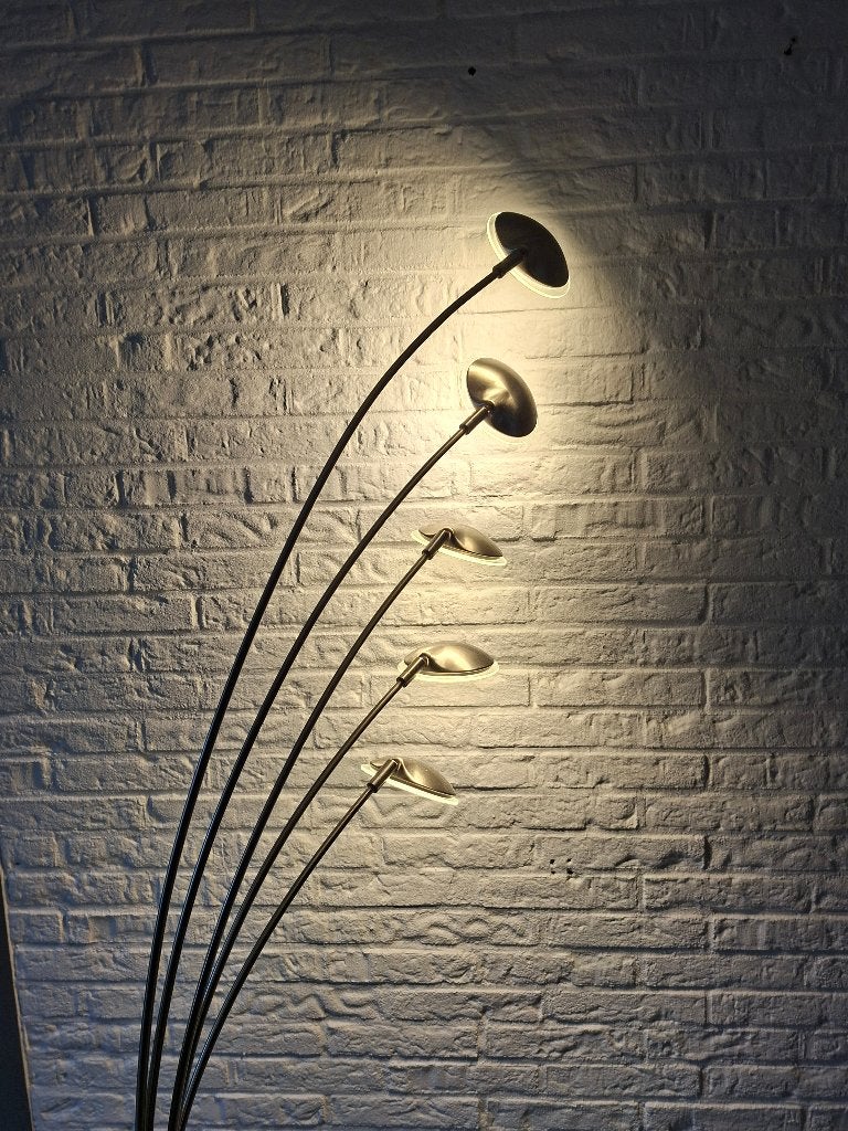 Moderne staande lamp met 5 verstelbare spots, Ophalen, Dimbaar, Overige typen, Overige fittingen