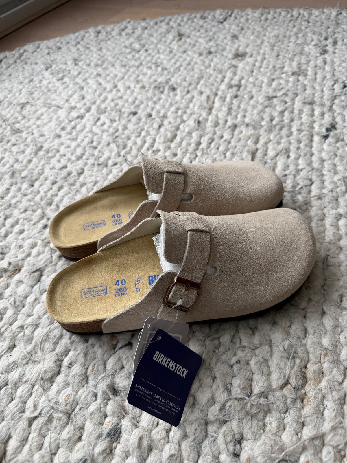Birkenstock Boston BS Sand - Maat 40 - Nieuw, Ophalen of Verzenden, Nieuw, Beige, Instappers