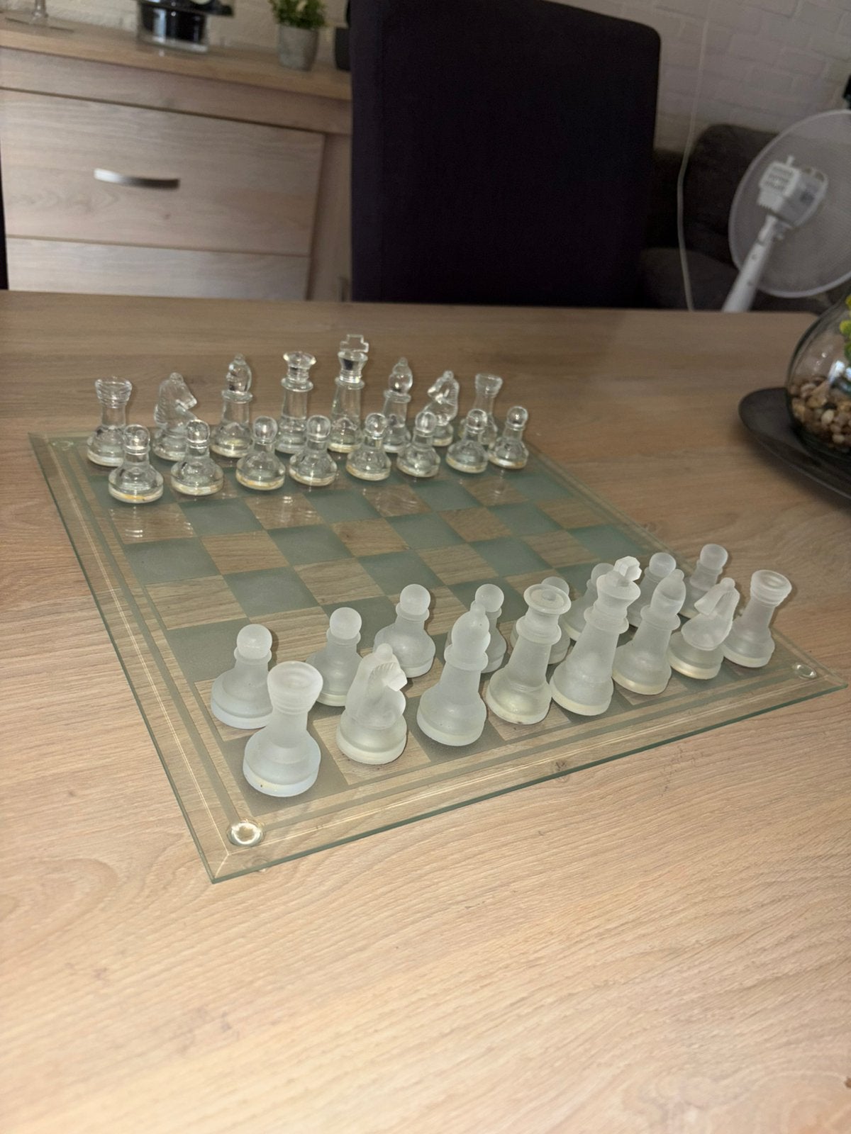 Glazen schaakbord, Antiek en Kunst, Ophalen
