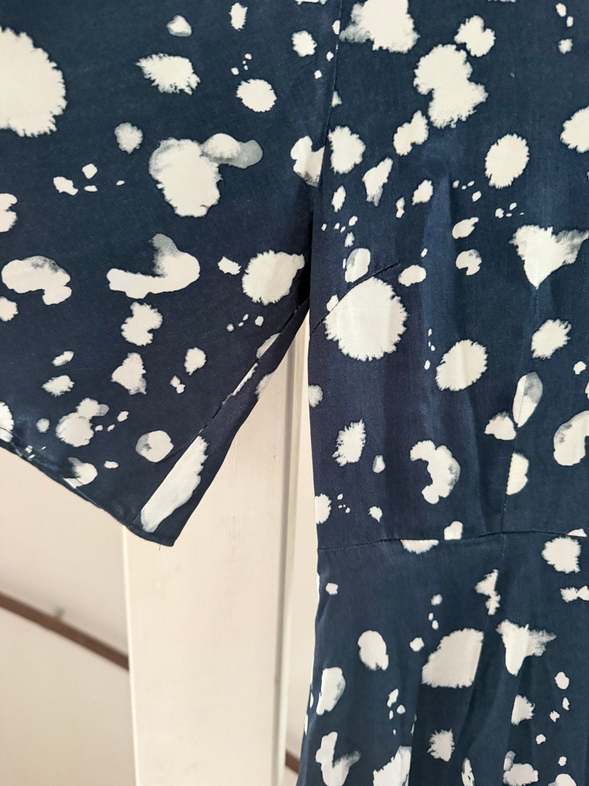 Selected Femme jurk met spetters print, Maat 38/40 (M), Blauw, Ophalen of Verzenden, Zo goed als nieuw