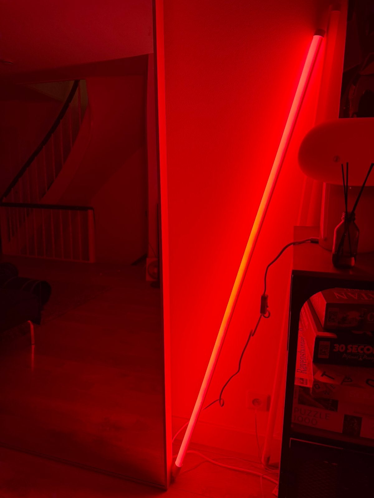 Hay - Neon Tube LED lamp red 150cm, Zo goed als nieuw, Rood, Modern, Ophalen