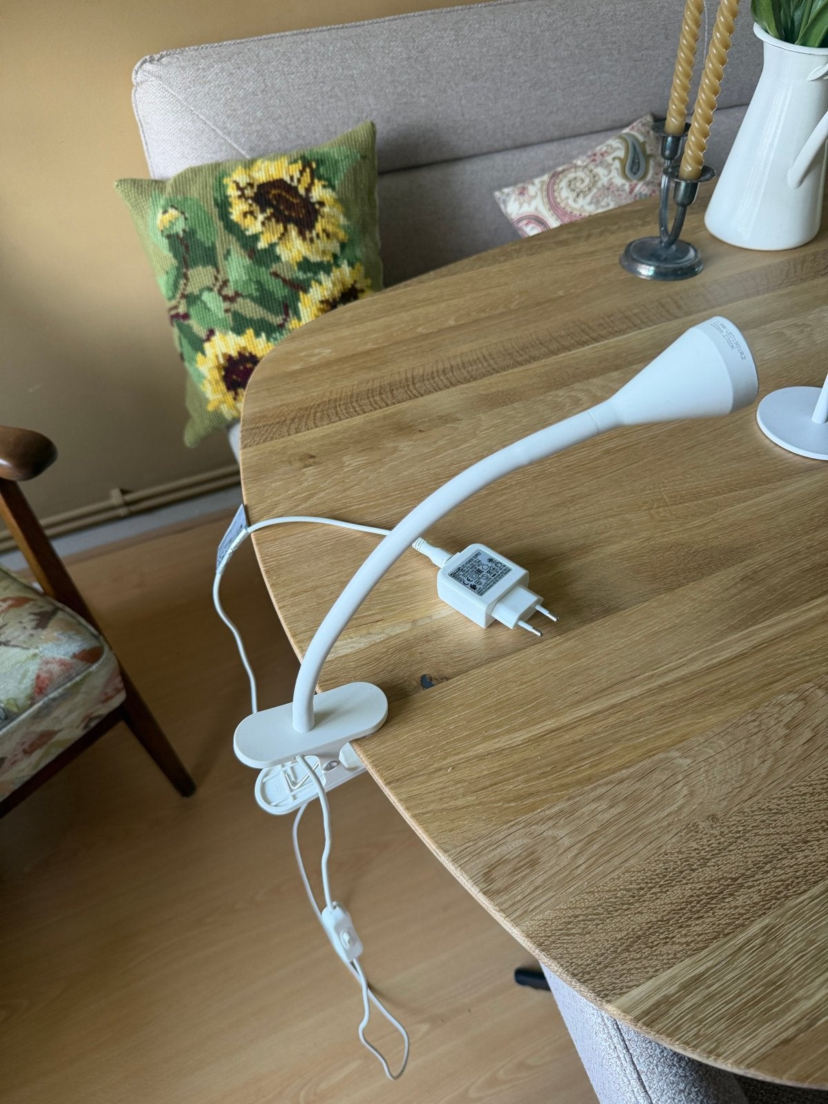 IKEA Navlinge Klemlamp - Wit LED Bureaulamp, Huis en Inrichting, Gebruikt, Ophalen of Verzenden, Inclusief lichtbron, IKEA