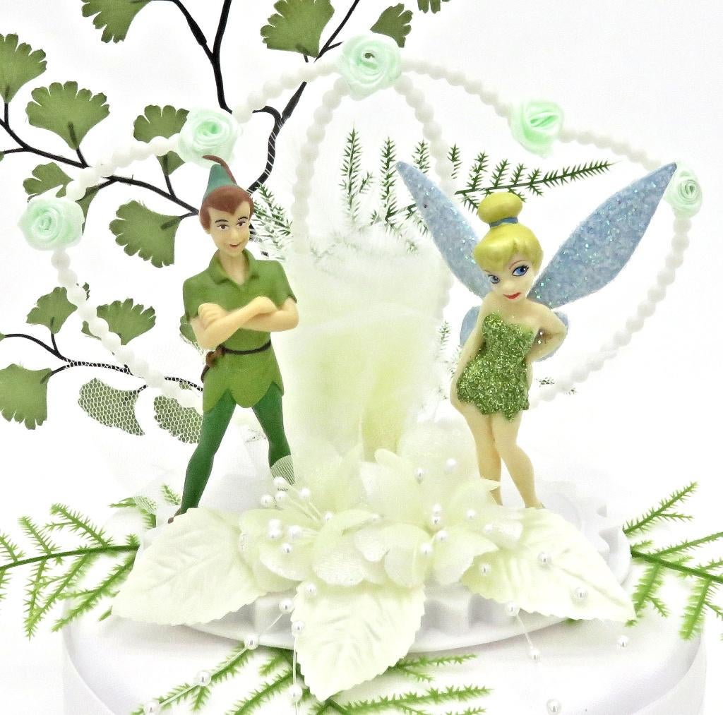 Prachtige Tinker Bell en Peter Pan bruidstaart topper., Ophalen of Verzenden, Nieuw, Versiering, Geboorte of Huwelijk